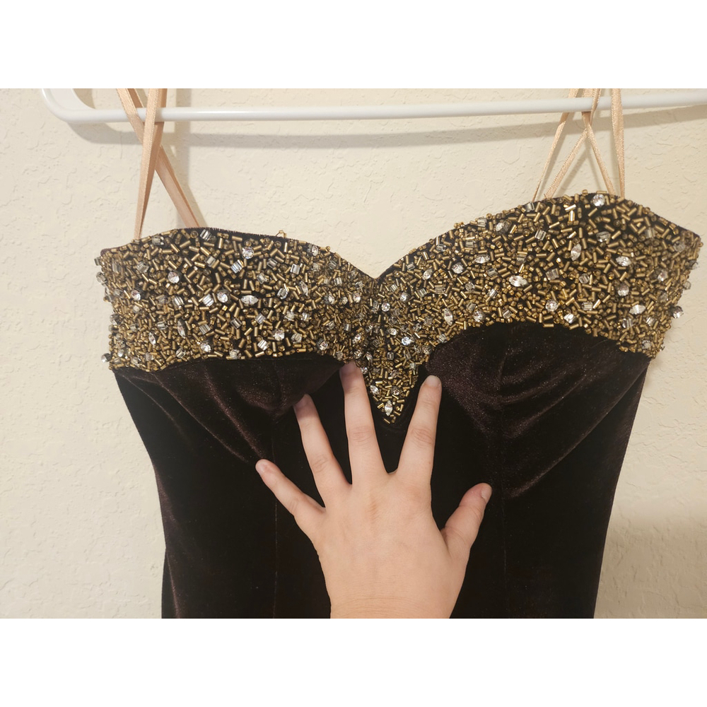 Women's Panoply Dress, Size 4, Brown and Gold